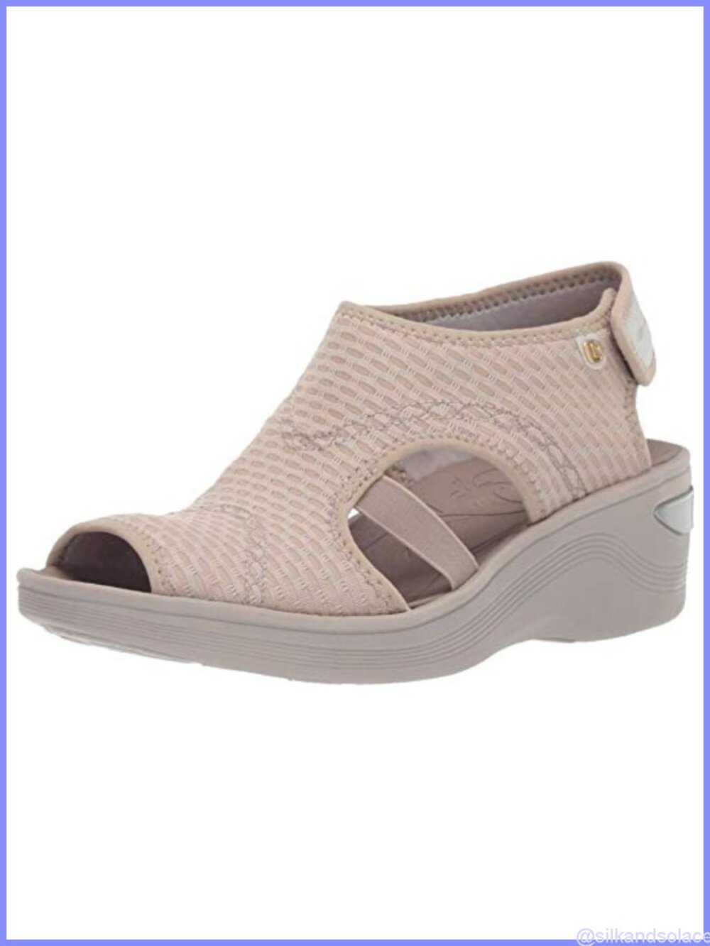 LifeStride Dream Wedge Sandal Slingback Stretch Ankle Strap